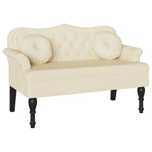 vidaXL Banc Chesterfield Cr&egrave;me 120,5 x 65 x 75 cm Simili cuir