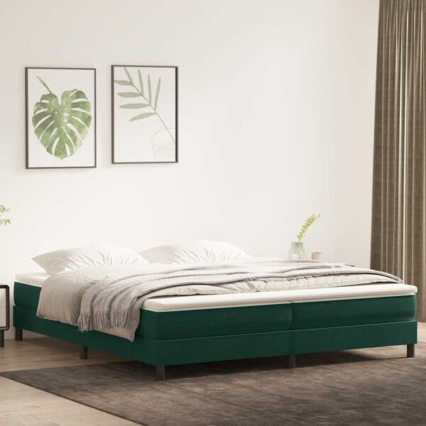 vidaXL Sommier &agrave; lattes de lit sans matelas vert fonc&eacute; 200x210cm