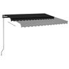 vidaXL Auvent automatique capteur de vent et LED 3x2,5 m Anthracite