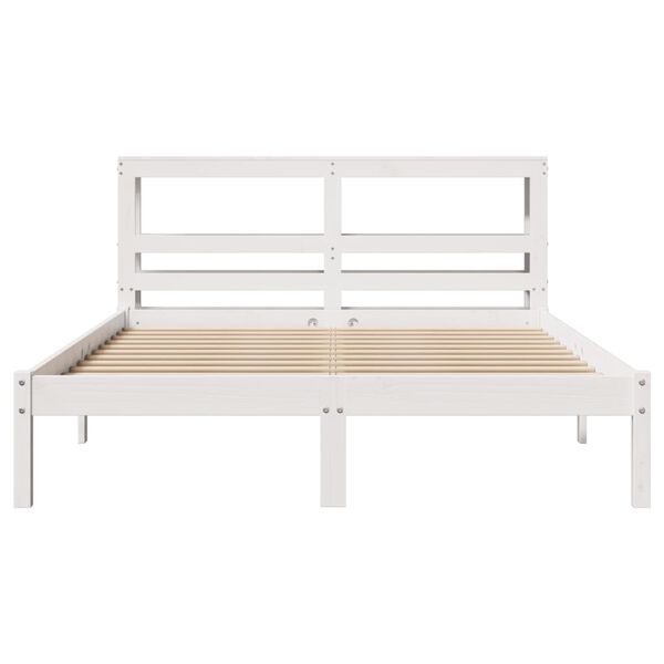vidaXL Cadre de lit sans matelas blanc 150x200 cm bois de pin massif