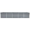 vidaXL Lit sur&eacute;lev&eacute; de jardin Acier galvanis&eacute; 400x80x77 cm Gris
