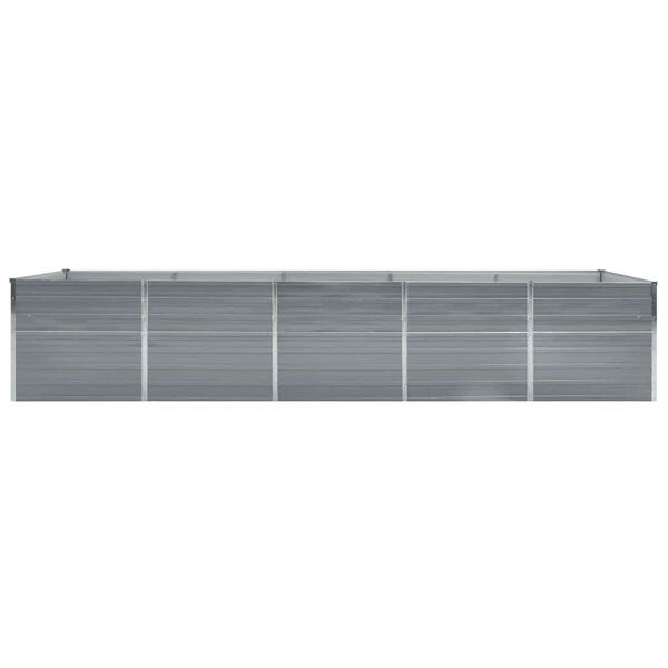 vidaXL Lit sur&eacute;lev&eacute; de jardin Acier galvanis&eacute; 400x80x77 cm Gris