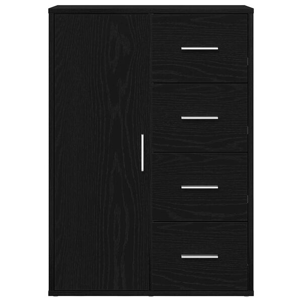 vidaXL Buffet avec tiroir Ch&ecirc;ne noir 60 x 31 x 84 cm Bois d'ing&eacute;nierie