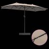 vidaXL Parasol de jardin Taupe 385 x 209 x 244 cm tissu