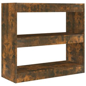 vidaXL Biblioth&egrave;que/S&eacute;parateur de pi&egrave;ce ch&ecirc;ne fum&eacute; 80x30x72 cm