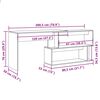 vidaXL Bureau d'angle vieux bois 200,5x50x76 cm bois d'ing&eacute;nierie