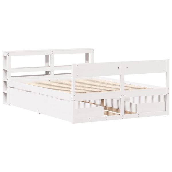vidaXL Cadre de lit sans matelas blanc 160x200 cm bois de pin massif
