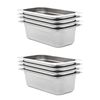 vidaXL R&eacute;cipients Gastronorm 8 pcs GN 1/3 100 mm Acier inoxydable