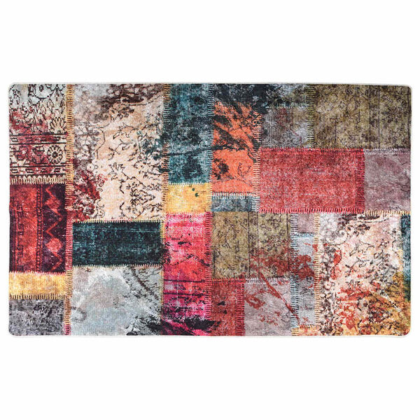 vidaXL Tapis lavable antid&eacute;rapant Patchwork 160x230 cm multicolore