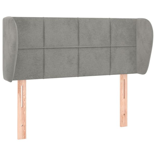 vidaXL T&ecirc;te de lit avec oreilles Gris clair 93x23x78/88 cm Velours