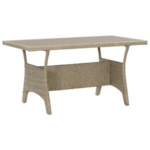 vidaXL Table de jardin Gris 120x70x66 cm R&eacute;sine tress&eacute;e