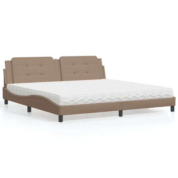 vidaXL Lit avec matelas Zadar cappuccino 200x200 cm similicuir