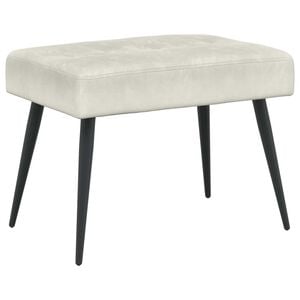 vidaXL Banc avec capitonnage bouton Cr&egrave;me 60 x 40 x 45 cm Velours