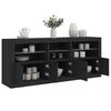 vidaXL Buffet avec lumières LED noir 162x37x67 cm