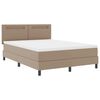 vidaXL Lit &agrave; ressorts avec matelas Cappuccino 140 x 190 cm Simili cuir