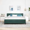vidaXL Lit &agrave; ressorts avec matelas Vert fonc&eacute; 180 x 200 cm Velours