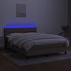 vidaXL Sommier &agrave; lattes de lit avec matelas LED Taupe 140x190 cm Tissu