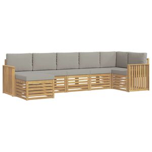 vidaXL Ensemble de canap&eacute;s d'ext&eacute;rieur 7 pc Blanc et gris clair