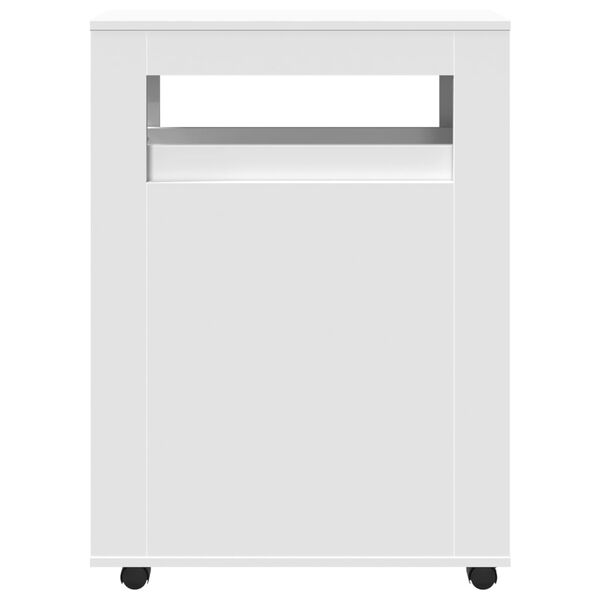 vidaXL Meuble &eacute;troit de salle de bain &agrave; roulettes blanc