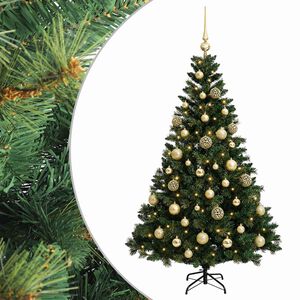 vidaXL Arbre de No&euml;l Artificiel avec Boule 120 cm 150 LED Blanc chaud