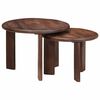 vidaXL Tables basses gigognes 2 pcs Marron fonc&eacute; Bois de mangue massif