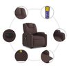 vidaXL Fauteuil inclinable de massage &eacute;lectrique Marron fonc&eacute; Tissu