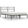 vidaXL Cadre de lit m&eacute;tal sans matelas avec t&ecirc;te de lit noir 120x200cm