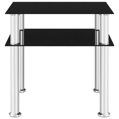 vidaXL Table d'appoint Noir 45x50x45 cm Verre trempé