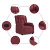 vidaXL Fauteuil inclinable électrique Rouge bordeaux Tissu