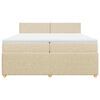 vidaXL Sommier &agrave; lattes de lit avec matelas Cr&egrave;me 200x200 cm Tissu
