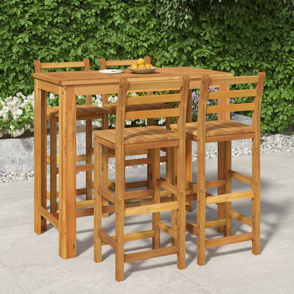 vidaXL Ensemble de bar de jardin 5 pcs bois d'acacia solide