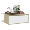 vidaXL Table basse blanc et chêne sonoma 80x80x31 cm bois d'ingénierie