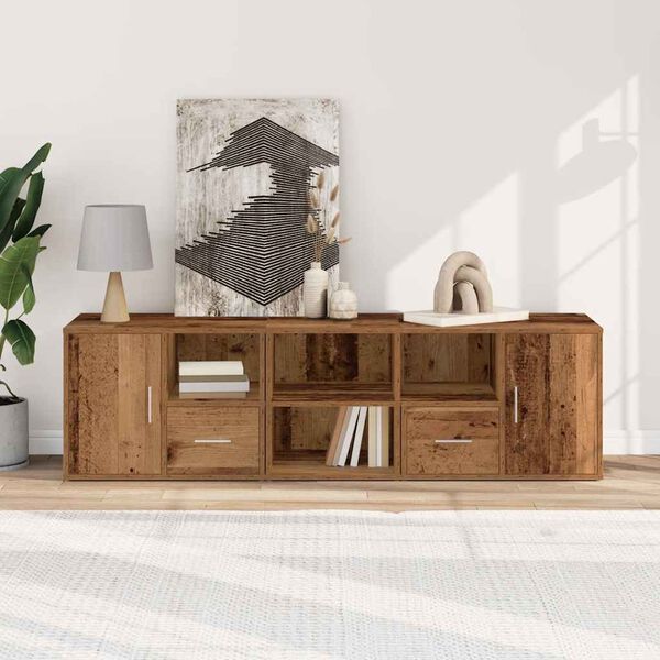 vidaXL Armoire d'angle vieux bois 160x40x45 cm bois d'ing&eacute;nierie