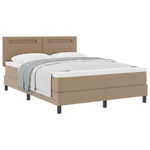 vidaXL Lit &agrave; ressorts avec matelas Cappuccino 160 x 200 cm Simili cuir