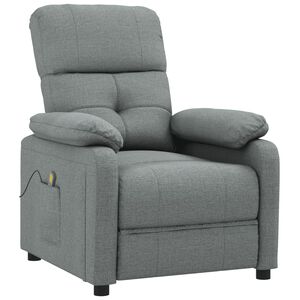vidaXL Fauteuil de massage Gris fonc&eacute; Tissu