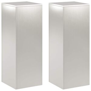 vidaXL Support de Plante 2 pcs Argent&eacute; 30 x 30 x 80 cm Acier
