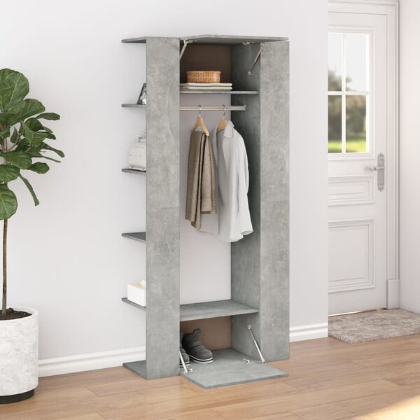 vidaXL Armoires de couloir 2 pcs gris b&eacute;ton bois d'ing&eacute;nierie