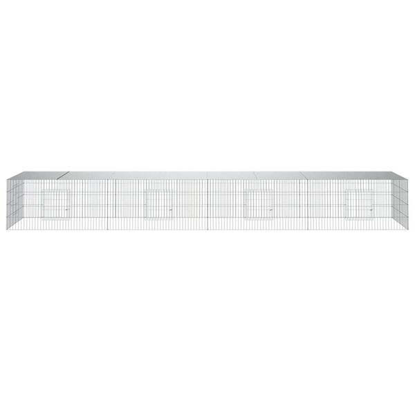 vidaXL Cage à lapin 4 panneaux 433x109x54 cm Fer galvanisé