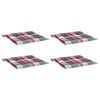 vidaXL Coussins de chaise de jardin lot de 4 carreaux rouges 50x50x4cm