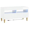 vidaXL Meuble TV LED Blanc brillant Bois d'ing&eacute;nierie