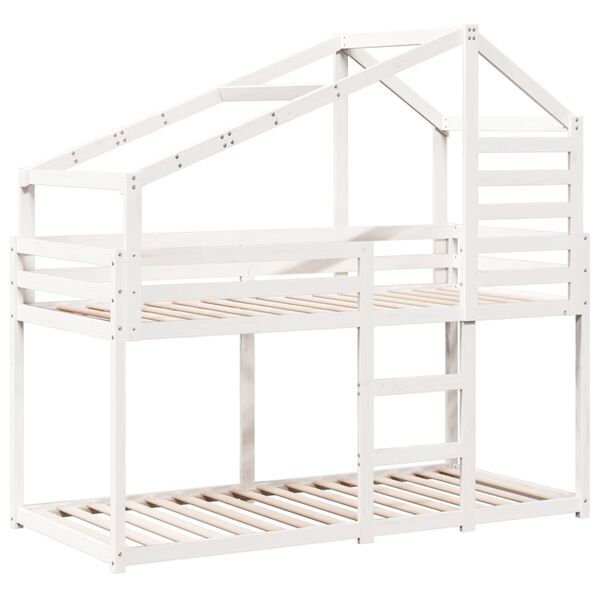 vidaXL Lit superposé sans matelas blanc 90x200 cm bois de pin massif