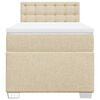 vidaXL Sommier &agrave; lattes de lit avec matelas Cr&egrave;me 80x200 cm Tissu