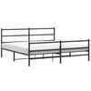 vidaXL Cadre de lit métal sans matelas avec pied de lit noir 183x213cm