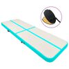 vidaXL Tapis gonflable de gymnastique avec pompe 800x100x15cm PVC Vert