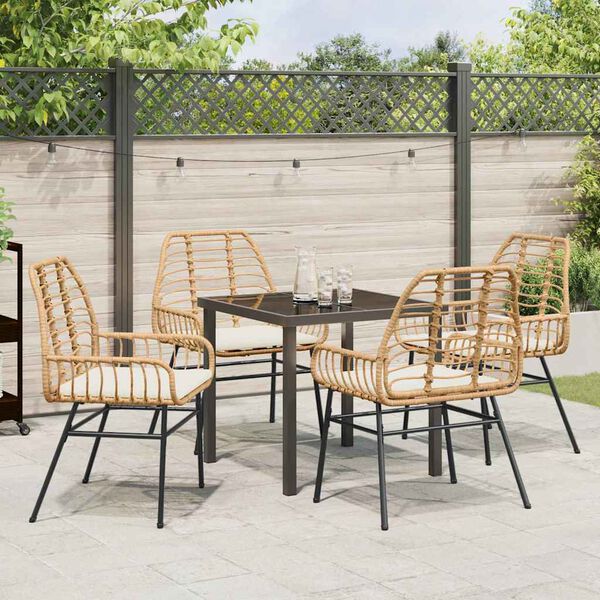 vidaXL Ensemble de salle à manger pour jardin 5 pcs Marron polyrotin
