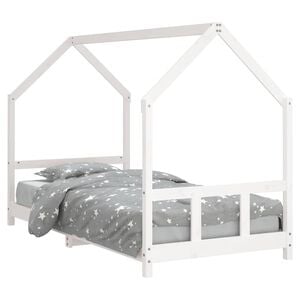 vidaXL Cadre de lit pour enfants blanc 90x200 cm bois de pin massif