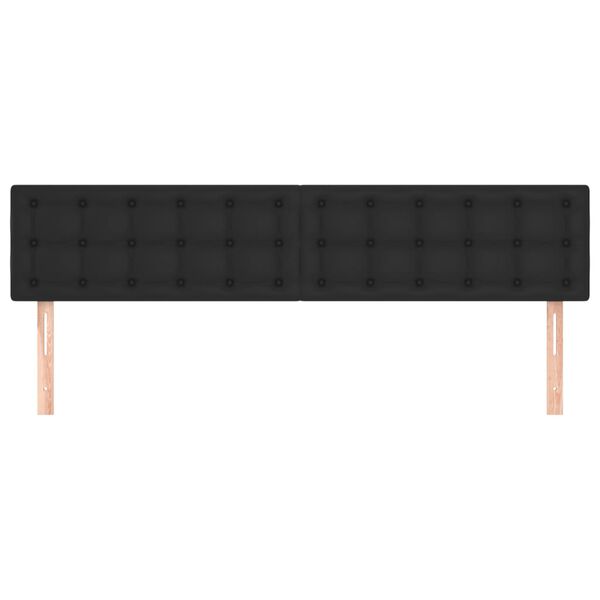 vidaXL T&ecirc;tes de lit Noir 180x5x78/88 cm Similicuir