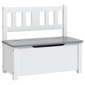 vidaXL Banc de rangement pour enfants Blanc et gris 60x30x55 cm MDF