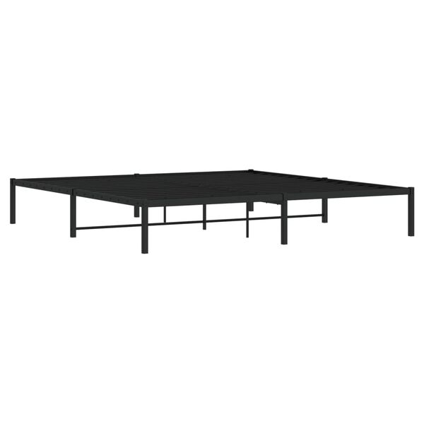 vidaXL Cadre de lit m&eacute;tal sans matelas noir 200x200 cm