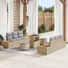 vidaXL Ensemble de canap&eacute; de jardin 9 pcs Beige polyrotin